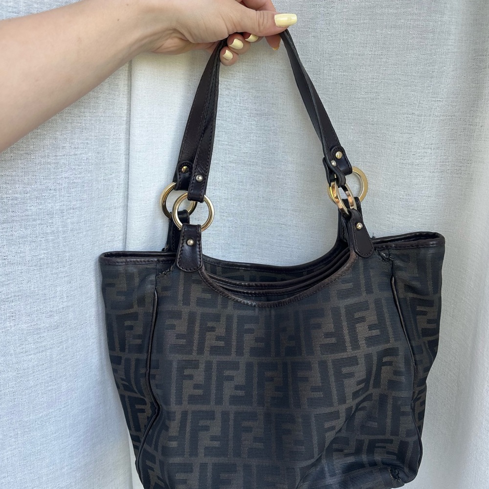 Fendi Black and Brown Monogram Tote